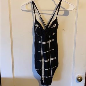 Athleta one piece swim suit striped